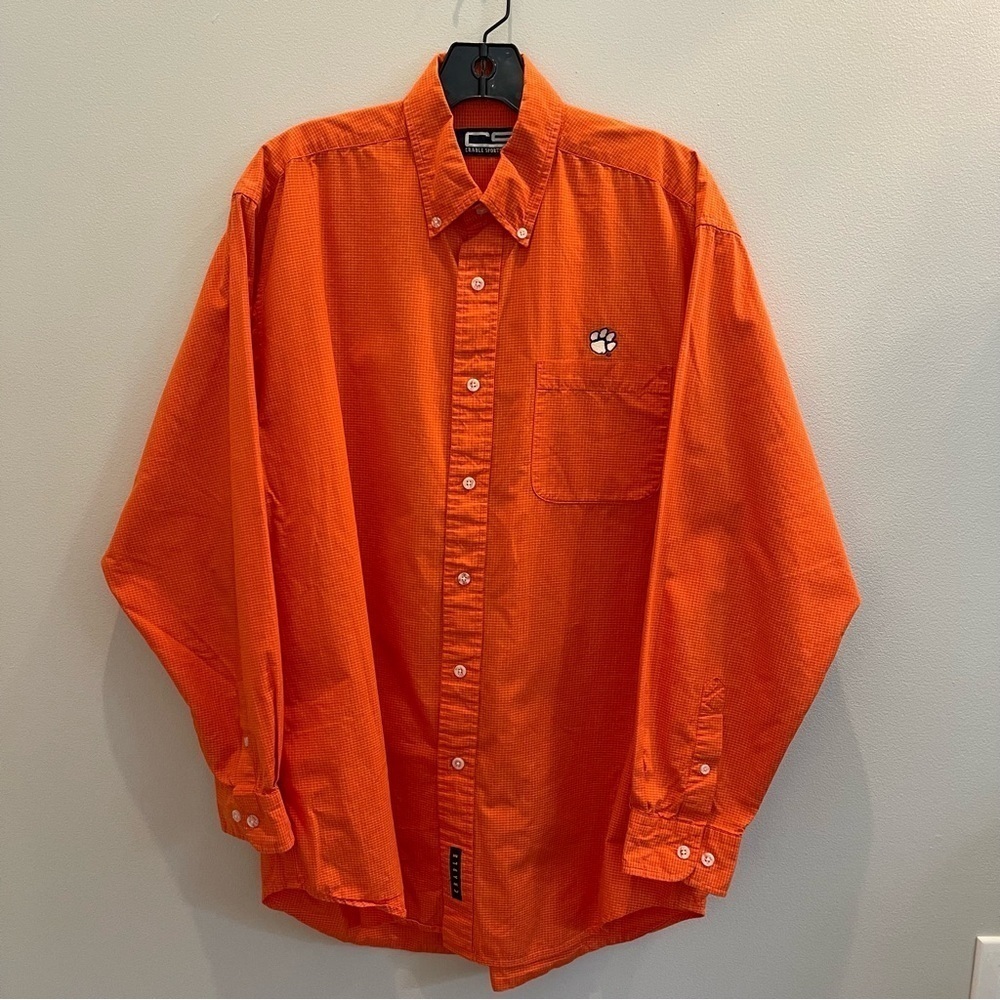 CLEMSON TIGERS Shirt M vintage Crable button down embroidered Logo NCAA college